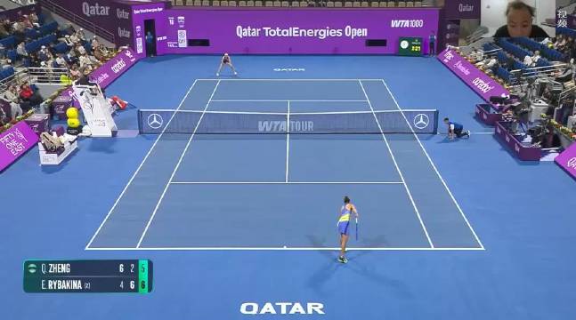 决胜盘，郑钦文vs莱巴金娜，球迷没想到出现精彩破发绝杀出现了！