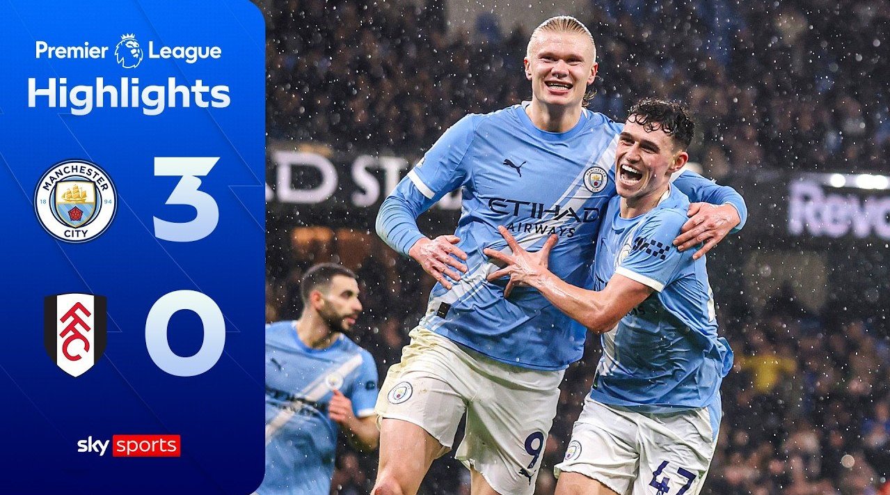 曼城3比0富勒姆先赛落后阿森纳3分，塞梅尼奥传射哈兰德破门