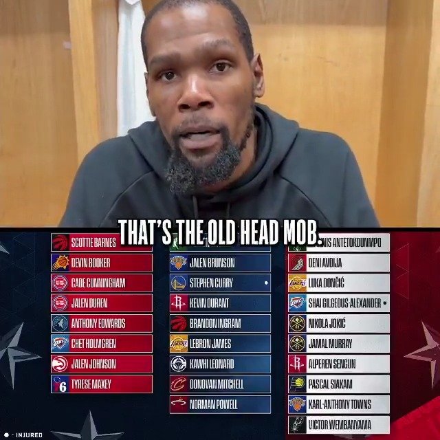 杜兰特谈自己今年所在的全明星队伍