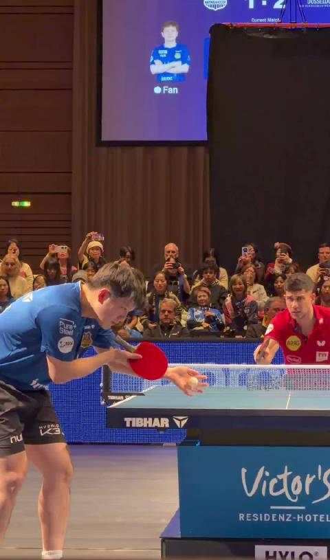 正手一路压制，反手直接得分 2月14日凌晨2点观看樊振东欧冠比赛 萨尔vs亨尼邦