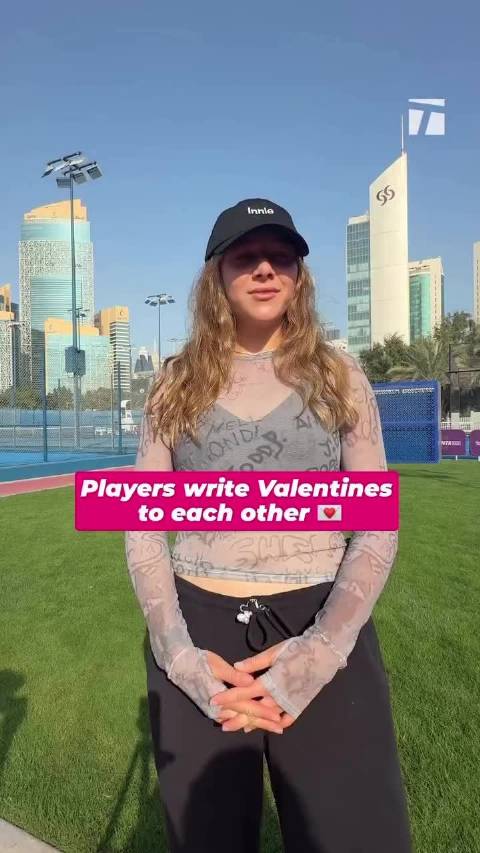 多哈1000赛球员互写情人节情书，阿尼西莫娃高芙等互换祝福