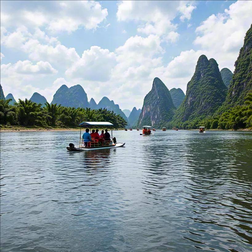 桂林旅游攻略：暑假阳朔漓江杨堤码头竹筏购票！