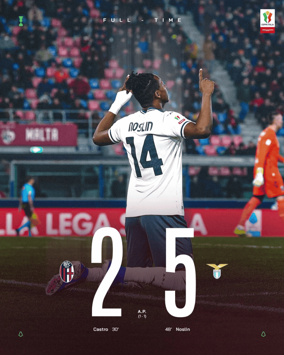 拉齐奥点球大战4-1博洛尼亚晋级意杯四强，诺斯林破门