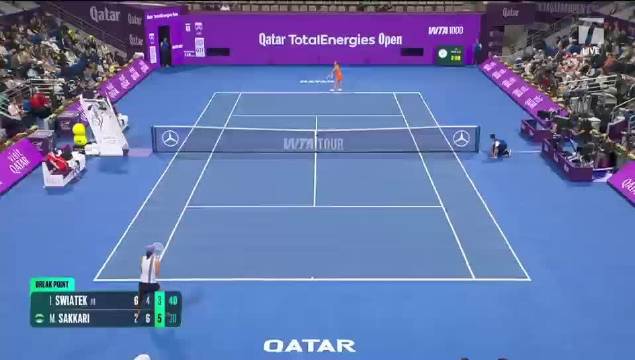 萨卡里多哈逆转斯瓦泰克，终结对手109胜神话