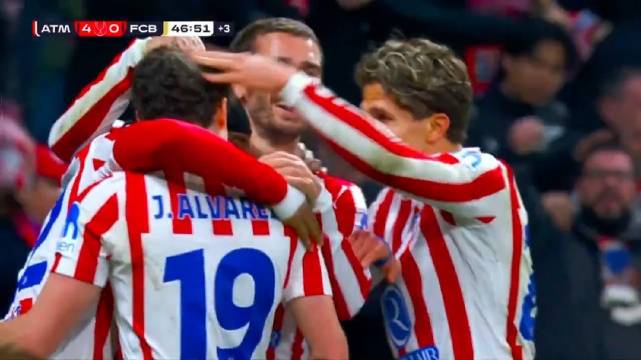 国王杯半决赛首回合马竞4比0巴萨，次回合3月4日诺坎普见