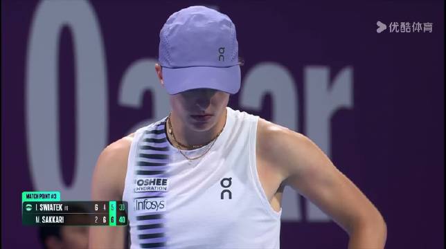 萨卡里逆转斯瓦泰克终结四连败，晋级多哈赛四强