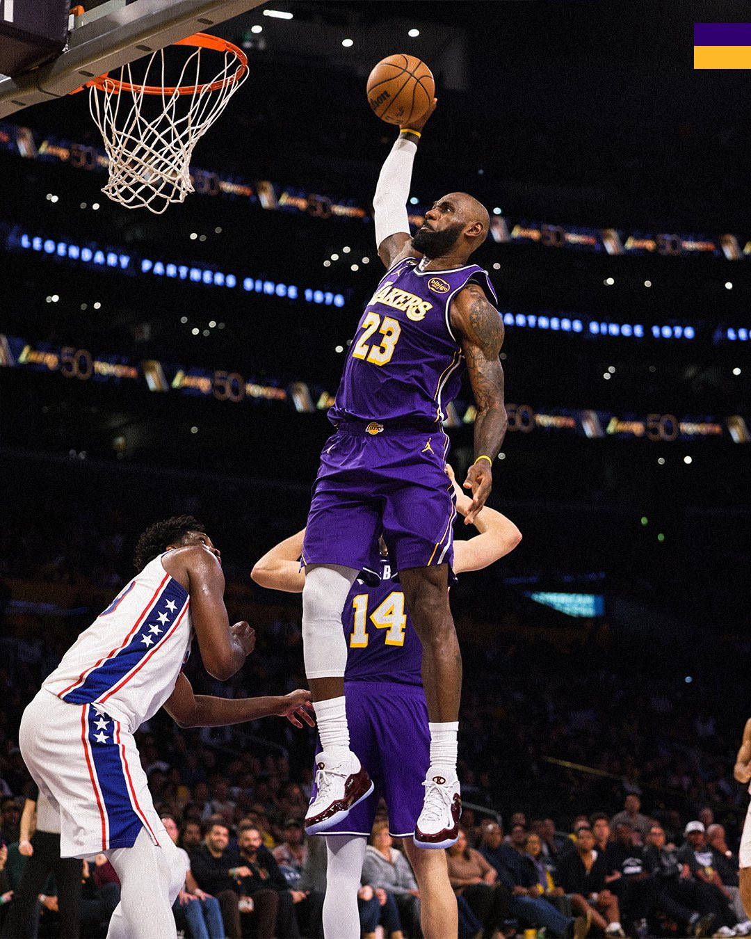 恩比德复出!湖人终结对手连胜!詹姆斯末节10分、暴扣杀死比赛!