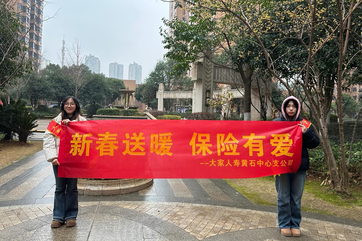 新春送暖 保险有爱|大家人寿黄石中心支公司开展金融宣传服务活动