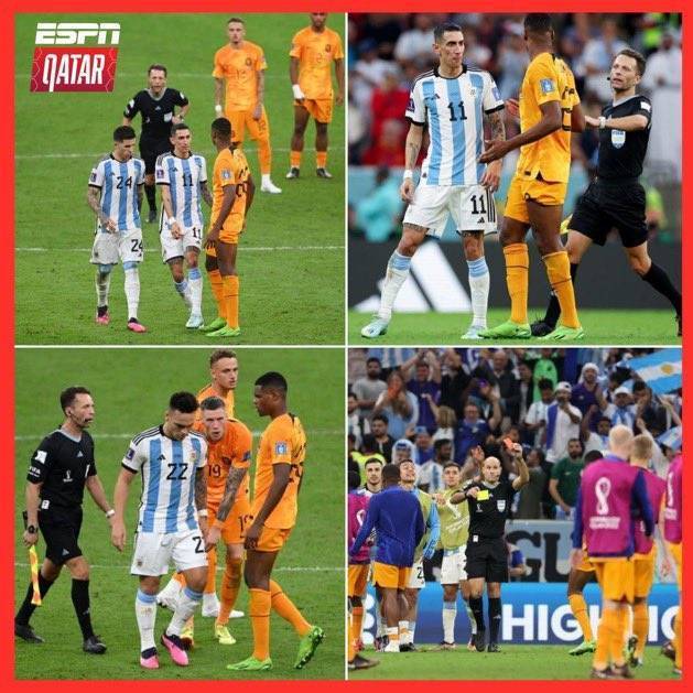 【现场还原】荷兰球员上前干扰每位罚点阿根廷球员,4人围劳塔罗