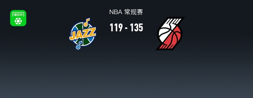 NBA战报：开拓者135-119爵士，朱-霍勒迪31+9+7