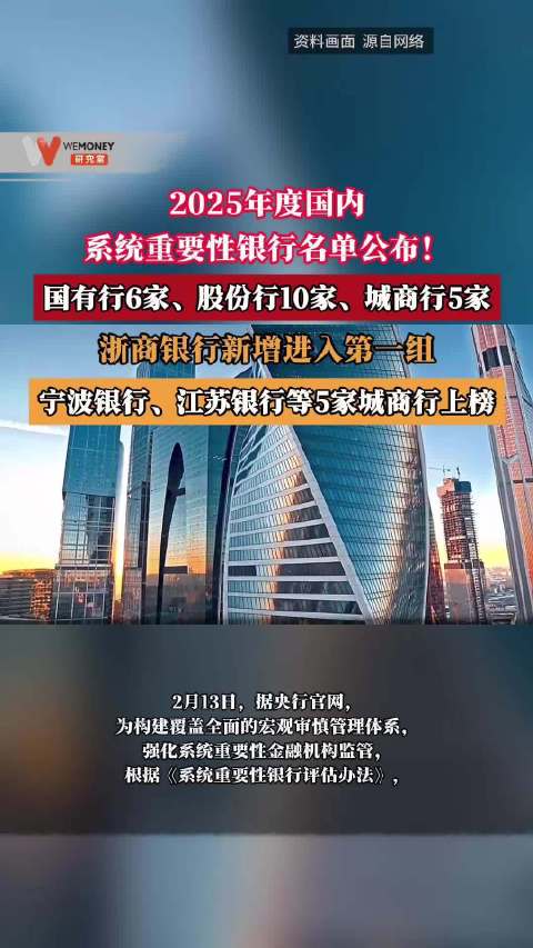 2025年度国内系统重要性银行名单公布！