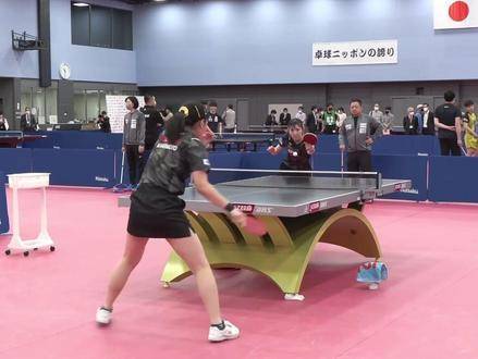 德班世乒赛日乒训练现场，张本美和搭档早田希娜备战