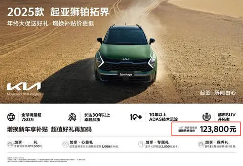 太卷了！从18.98万降至12.38万，合资SUV起亚狮铂拓界降6.6万