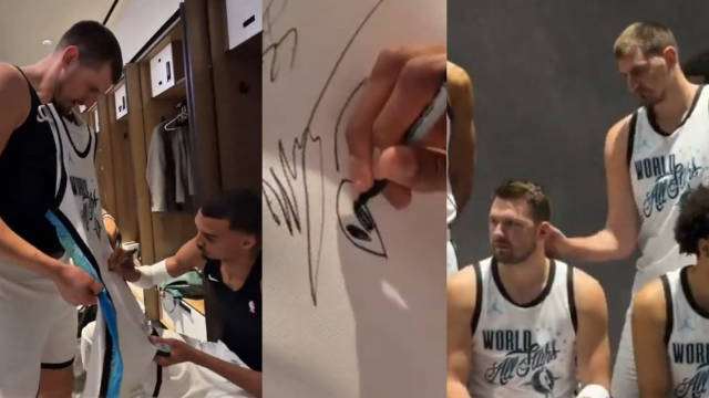 约基奇让文班亚马在球衣上画外星人