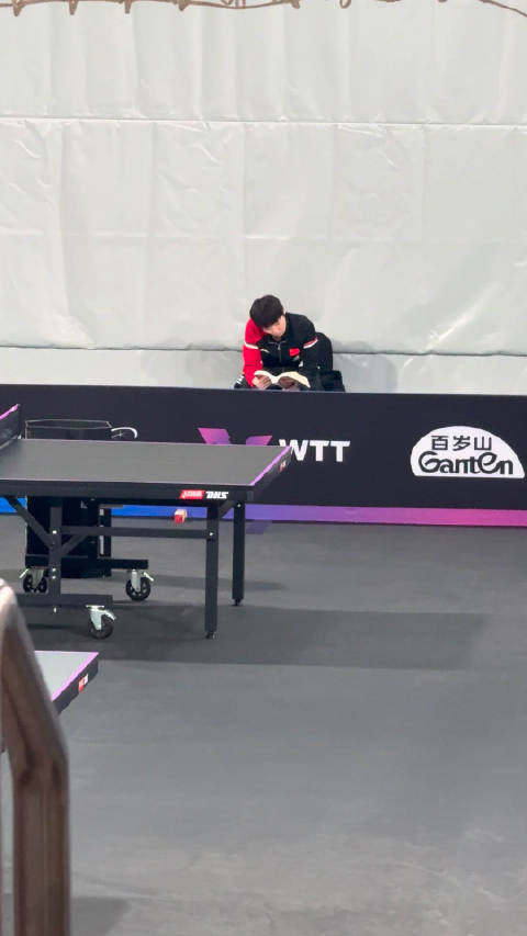 王曼昱赛场间隙专注阅读《三体》，展现运动员精神世界