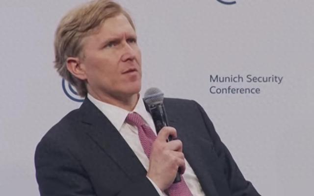 科尔比14日在慕安会发表讲话 视频截图