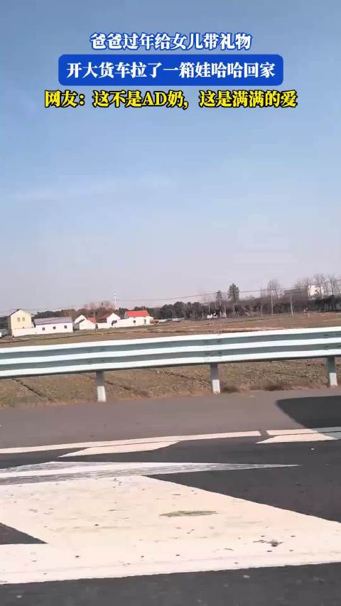 父亲开货车运娃哈哈回家过年，网友赞其满满父爱