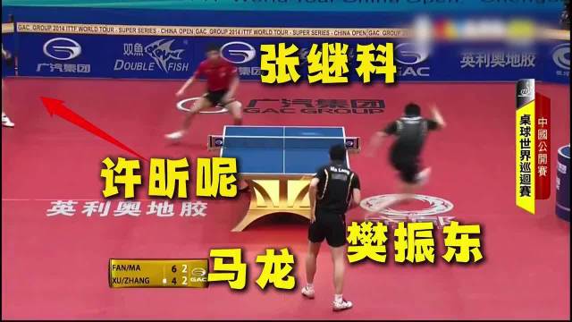 樊振东许昕马龙张继科上演世界冠军男双对决