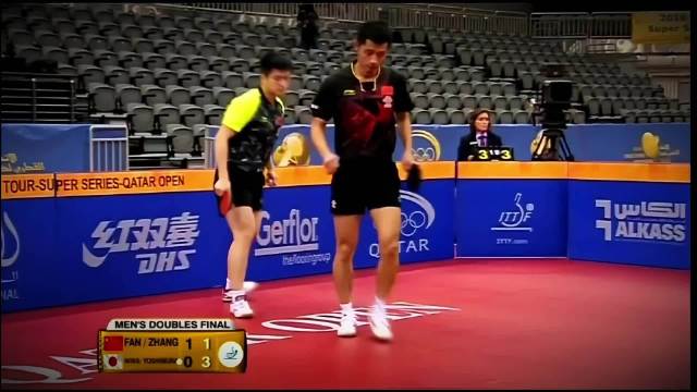 为数不多的男双比赛：樊振东张继科双打组合—2016卡塔尔公开赛