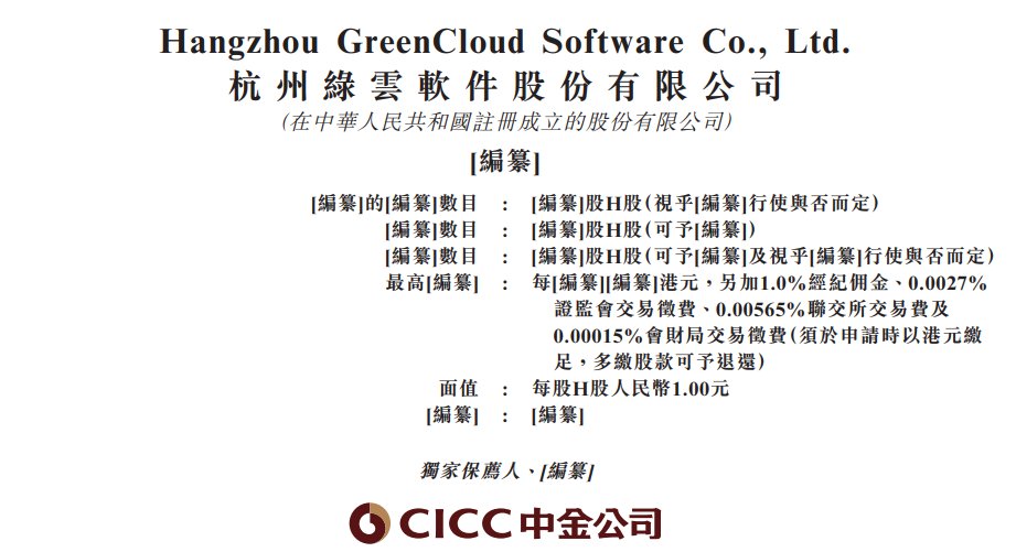 新股消息 | 绿云软件递表港交所