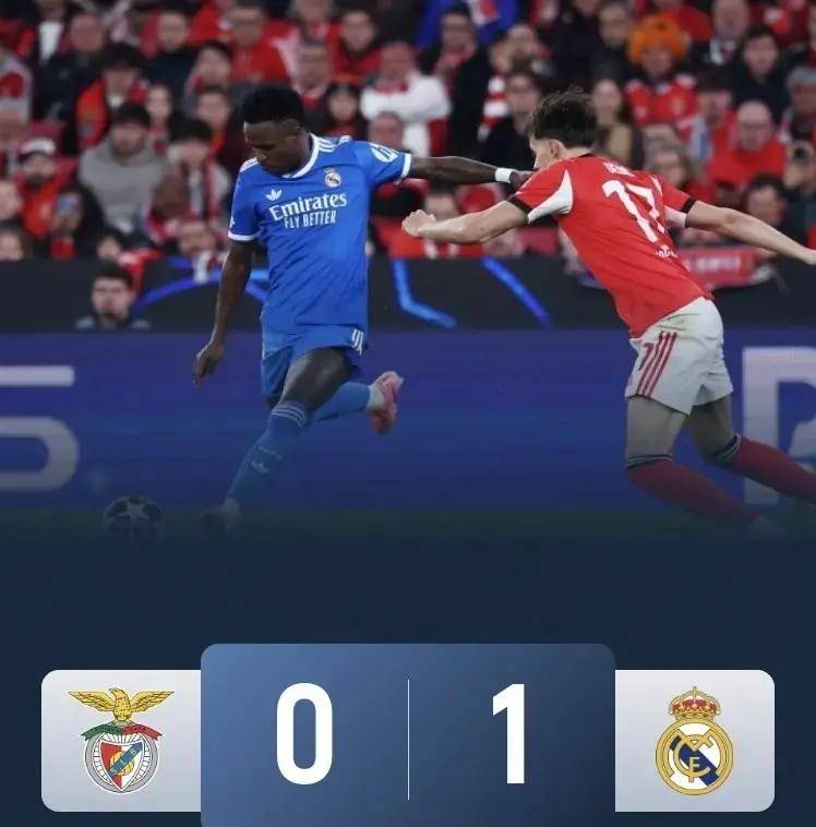 1-0!皇马客胜本菲卡，维尼修斯破门，穆里尼奥不满被罚下引热议