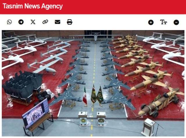 伊朗展示多款新型无人机。 图/塔斯尼姆通讯社