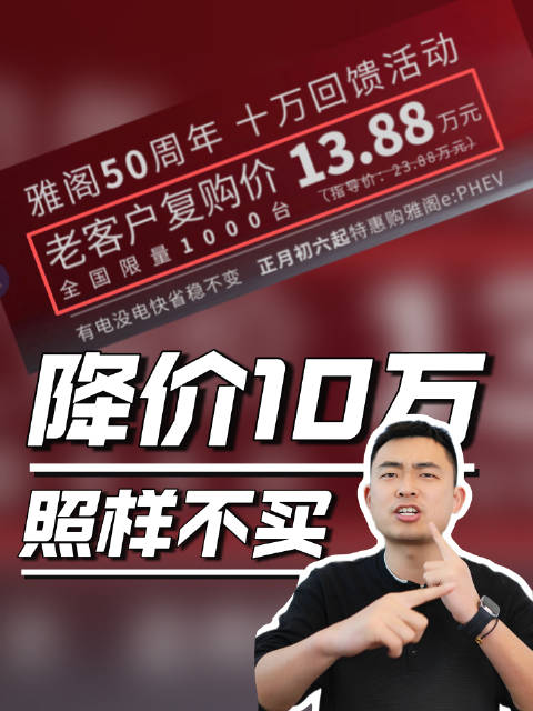 降价10万？插混雅阁你们想买吗？