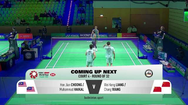 王昶梁伟铿德国赛男双首轮2比1胜马来西亚组合