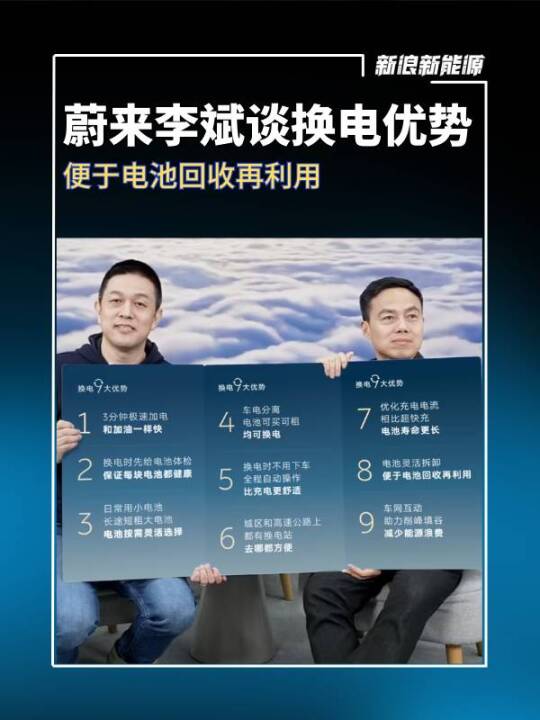 蔚来李斌谈换电优势：便于电池回收再利用，“车电一体报废”规定明确不适用于换电车型#汽车#蔚来#新能源汽车#李斌#换电