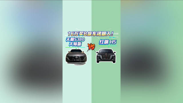 视频：天籁S380 大师版 vs 红旗H5：16万买B级车闭眼入！