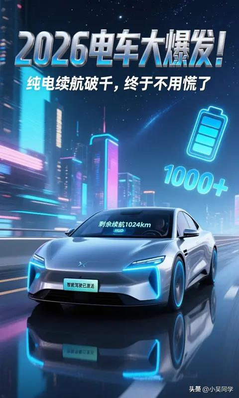 2026电车大爆发！纯电续航破千，终于不用慌了