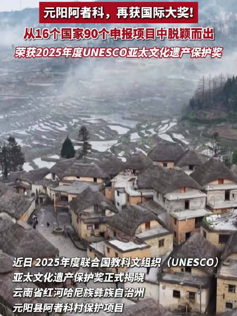 点赞！云南元阳阿者科村获联合国教科文组织亚太文化遗产保护奖