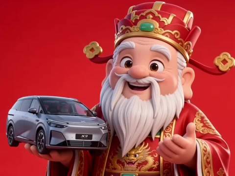 财神爷送台小鹏X9给你开开 渲染的相当可以，活灵活现的