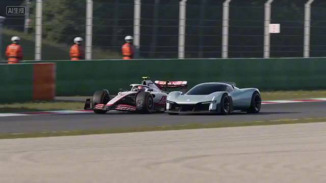 用AI生成了一段小米Vision GT和F1方程式赛车的精彩对决，小米超跑太帅了