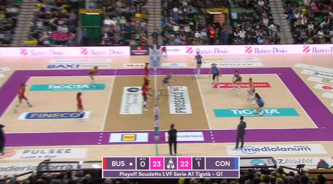 意甲女排联赛1/4决赛首回合：科内利亚诺