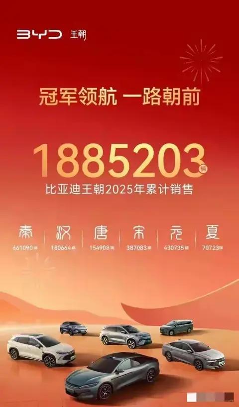 马斯克特斯拉165万下滑!比亚迪225万登顶，连续两年反超?