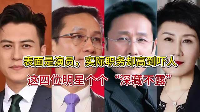 表面是演员，实际职务却高到吓人，这四位明星个个“深藏不露”