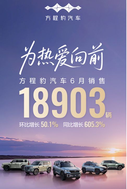 “豹”力全开,方程豹产品矩阵势不可当,6月销量近19000辆