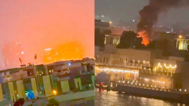 昨天，沙特首都利雅得的美国大使馆在发生爆炸后起火