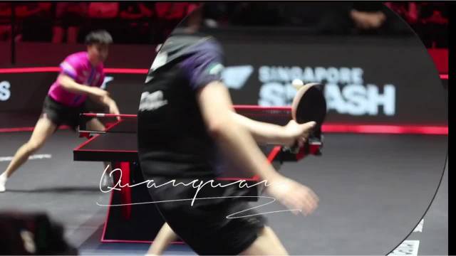 王楚钦精准预判直线得分，小林正手回球未过网