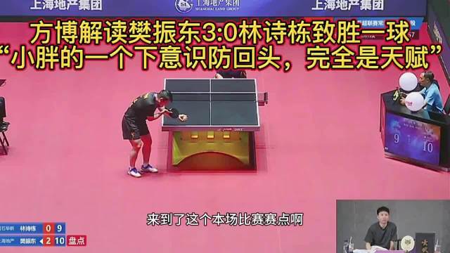 方博解读樊振东对林诗栋致胜一球“完全天赋”！樊振东