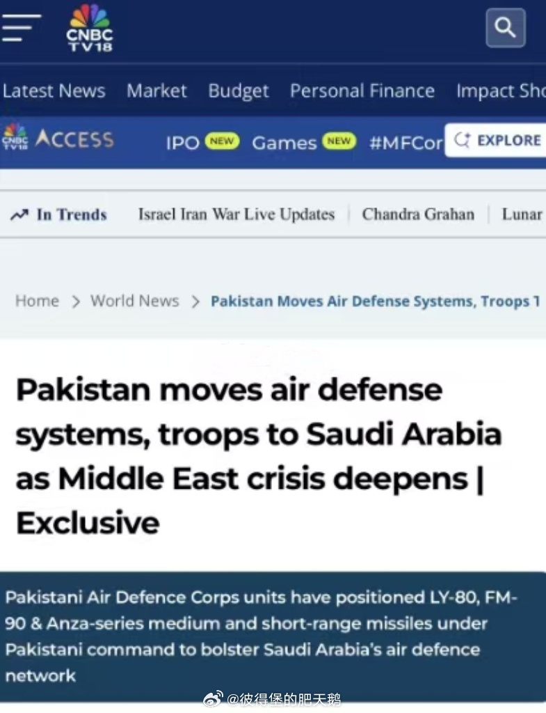 巴基斯坦派中械部队赴沙特履行防务条约