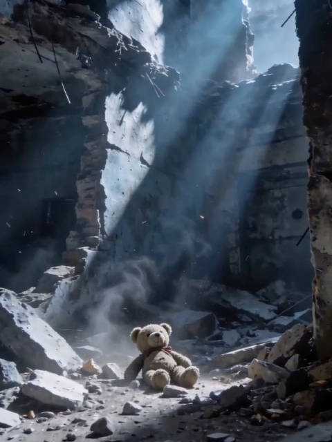 AI短片展现战争废墟中女性与孩童的温情救赎