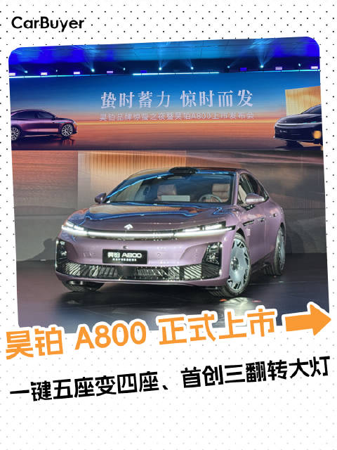 一键五座变四座、首创三翻转大灯，昊铂 A800 正式上市