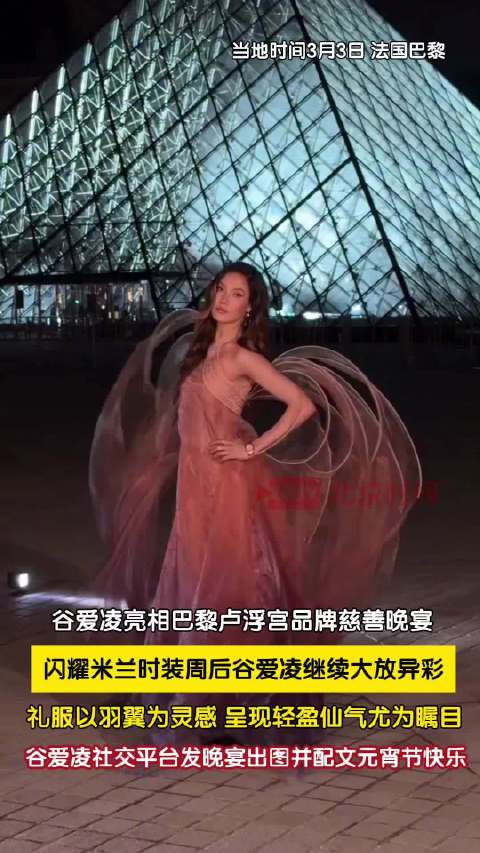 谷爱凌亮相巴黎卢浮宫品牌慈善晚宴