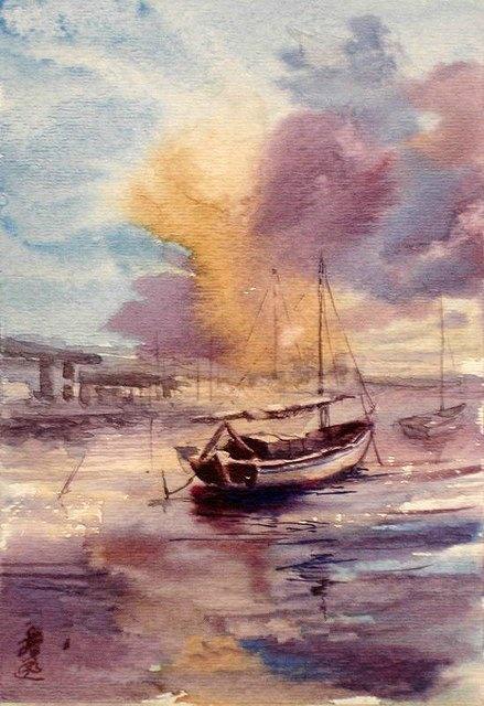 优秀的水彩作品欣赏,关于世界宁静之美,洗涤灵魂