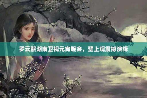 罗云熙湖南卫视元宵晚会，壁上观震撼演绎