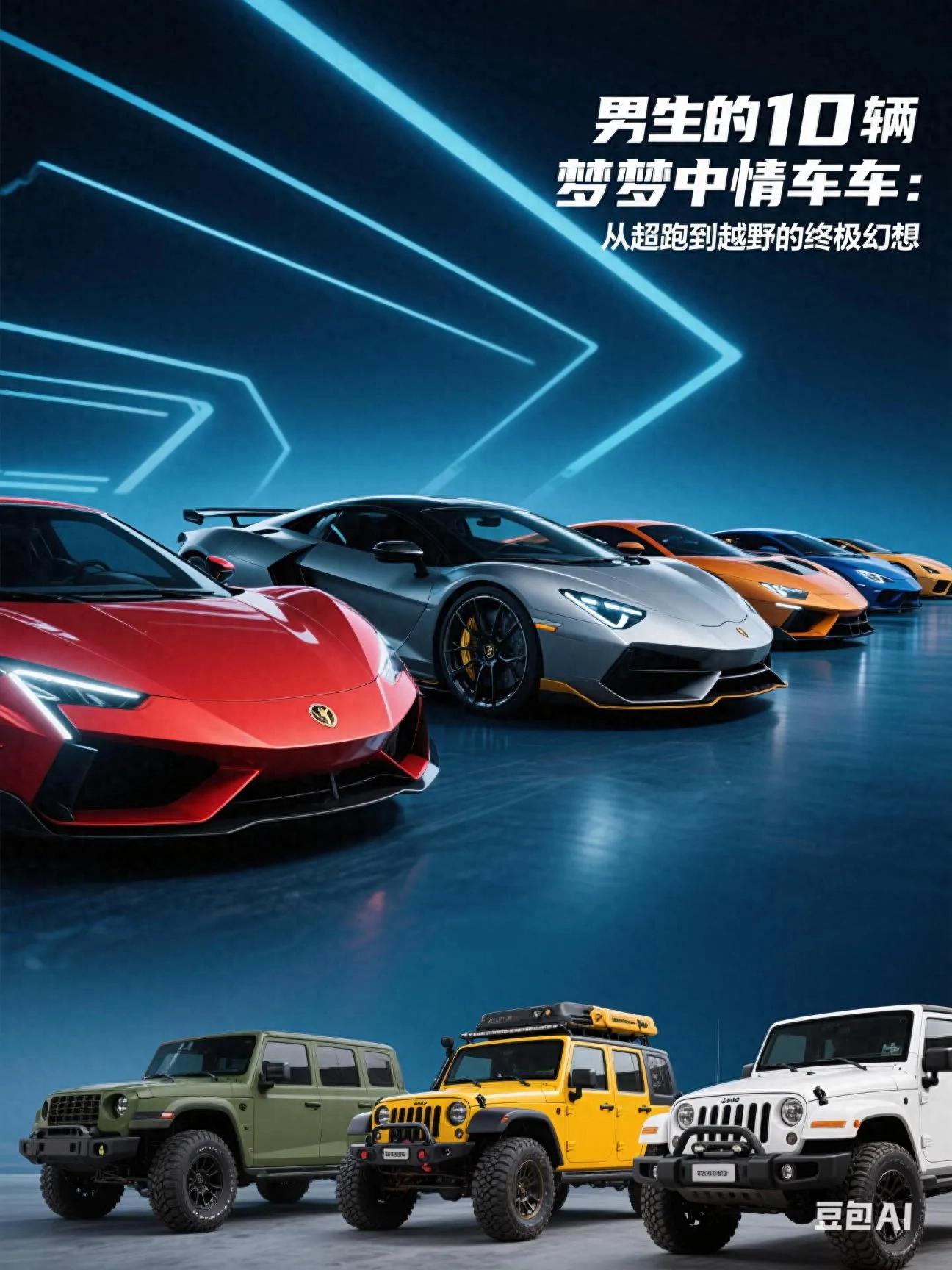 男生的十辆梦中情车:从超跑到越野的终极幻想