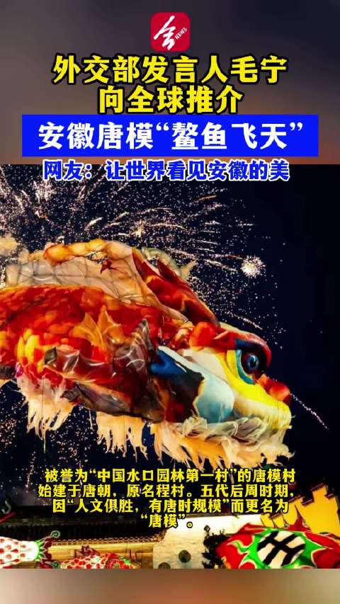 外交部发言人点赞安徽鳌鱼飞天