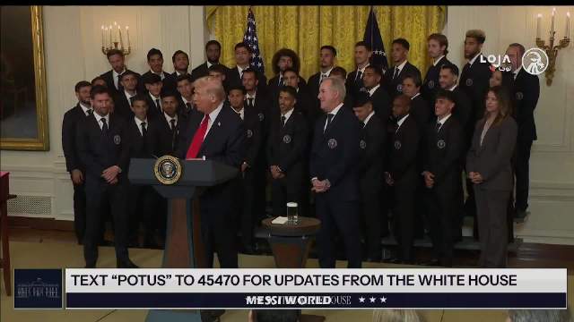 特朗普在白宫接见梅西，称其比贝利出色